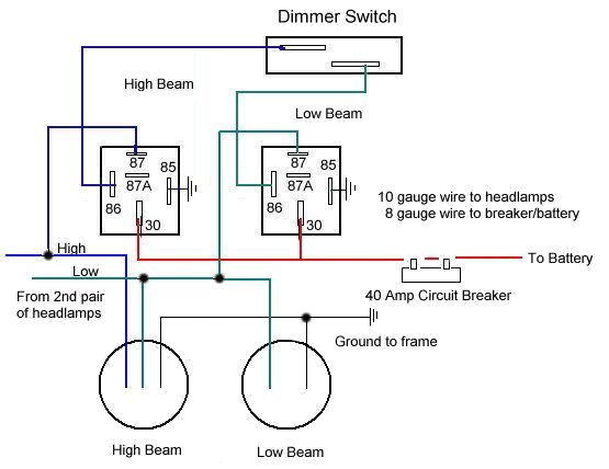 headlamp relay schematic